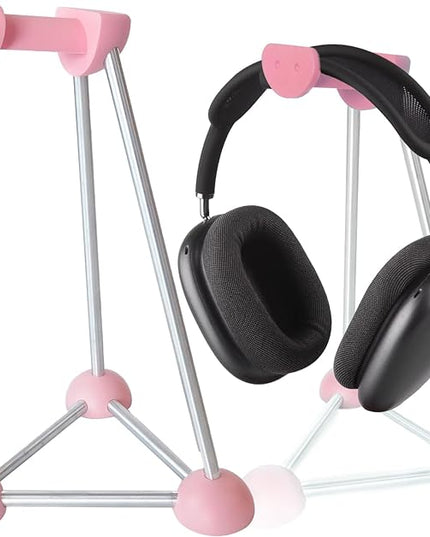 Headphone Stand, Desktop Headset Holder, Desk Earphone Stand, Gaming Headsets, for SteelSeries/Logitech/HyperX/Sony/Beats/Sennheiser/Anker/Xbox, and All Headphones.(Red) (Pink)