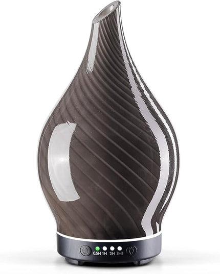Porseme 150ml Essential Oil Diffuser Glass Color Changing Aroma Air Diffusers Aromatherapy Ultrasonic Cool Mist Humidifier 6 Running Hours Waterless Auto-Off for Sleeping Yoga Office Spa (Pure Grey)