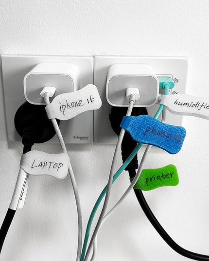 32 Pcs Cable Labels, Multi-Color Write On Cord Labels, Wire Tags for Electronics, Computers Cable Management and Identification, Assorted Colors
