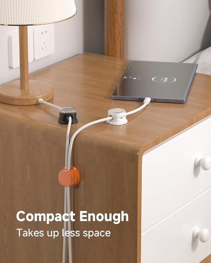 Magnetic Cable Clips, Adjustable Cord Holder Management, Adhesive Wire Keeper Organizer for Home Office Desk Phone PC Car Wall Desktop Nightstand Appliance (9-PCS White_Black_Orange_Blue)