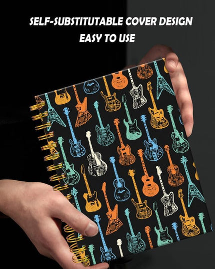Spiral Journal Notebook for Women,A5 College Ruled Notebooks 6"x 8.4", 120 Pages (60 Sheets) Lined Journal with Premium Thick Paper,Perfect for School Office Home(Colorful Guitar)