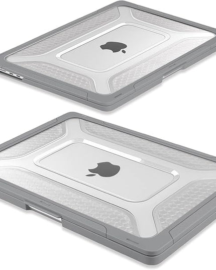 Batianda Extreme Heavy Duty Case for New MacBook Air 13.6 inch 2025 M4 2024 2022 A3240 A3113 A2681 - Anti-Slip Rubberized Stand (Holds 25lbs) Honeycomb Exoskeleton Max Cooling & Stability - Grey
