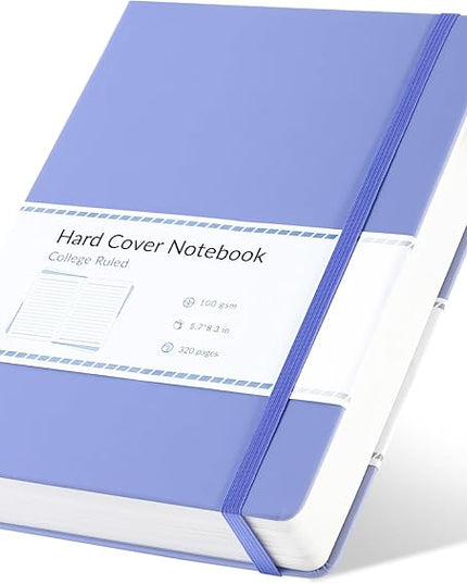 CAGIE Purple Journal Notebook for Women Men 320 Pages 100 Gsm Paper Thick Lined Journaling Notebooks A5 Leather Journals for Writing Hardcover Journal SuppliesDiary, 5.7x8.3 In