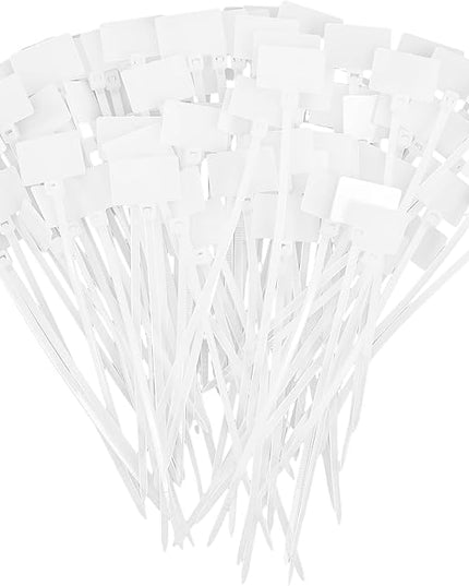 200PCS Nylon Cord Labels Reusable Self-Locking Cable Ties Label Tags Handwriting Cord Wraps Markers for Electronics Cords, Cable Straps Organizer for Earphone, Phone Charger(White)