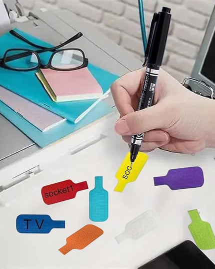 40PCS Cable Labels, Electrical Cable Marking Stickers, Multi-Color Handwritten Cable Labels, Suitable for Cable Management and Identification