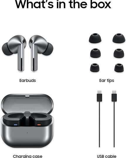 Samsung Galaxy Buds 3 Pro AI True Wireless Bluetooth Earbuds, Noise Cancelling, Sound Optimization, Redesigned Comfort Fit, Silver [US Version, Amazon Exclusive, 2Yr Warranty]