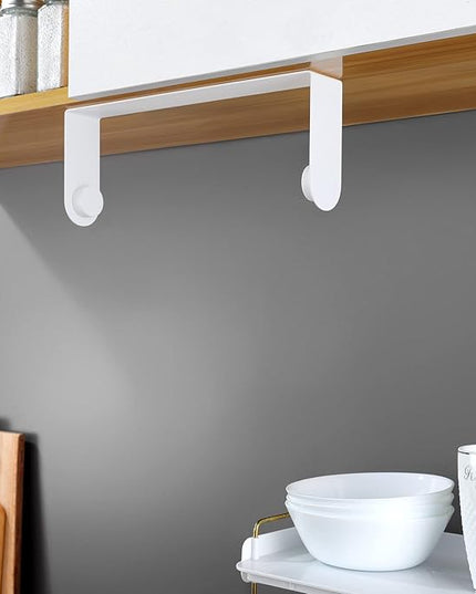 YIGII Adhesive Paper Towel Holder Under Cabinet - Stainless Steel Paper Towel Rack Stick on Wall Mount for Kitchen, White