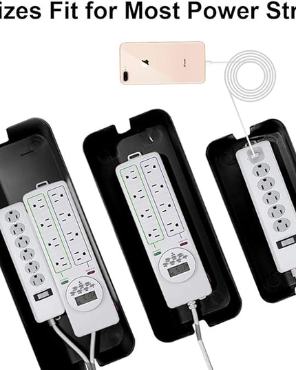 DUNCHATY 3 Pack Cable Organizer Box with Large, Medium, Small Cord Hider Box Safe ABS Material for Cover and Hide TV Wires, Computer, Router, USB Hub and Under Desk Power Strip&Cords