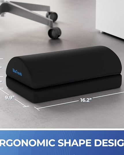 BlissTrends Foot Rest for Under Desk at Work-Versatile Foot Stool with Washable Cover-Comfortable Footrest with 2 Adjustable Heights for Car,Home and Office to Relieve Back,Lumbar,Knee Pain-Black