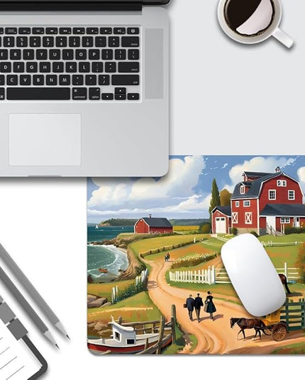 Beach House Square Mouse pad, Texture, Waterproof, Anti Slip Rubber Base, Computer Mouse pad, Laptop Mouse pad