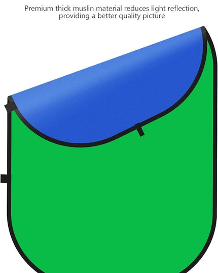 NEEWER Chromakey Backdrops, Double Sided Green Screen and Blue Screen, 2 in 1 Collapsible and Reversible Background for Photography, Gaming and Live Streaming, 5'×6.6'/1.5m×2m (Green/Blue)