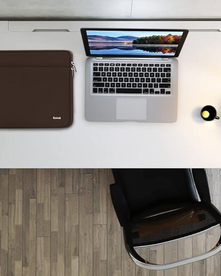 Laptop Sleeve Bag 15.6 inch, Shockproof Protective Notebook Case with Accessory Pocket, Briefcase Carrying Laptop Sleeve for 15.6" HP, ASUS, Dell, Lenovo, Acer -Coffee