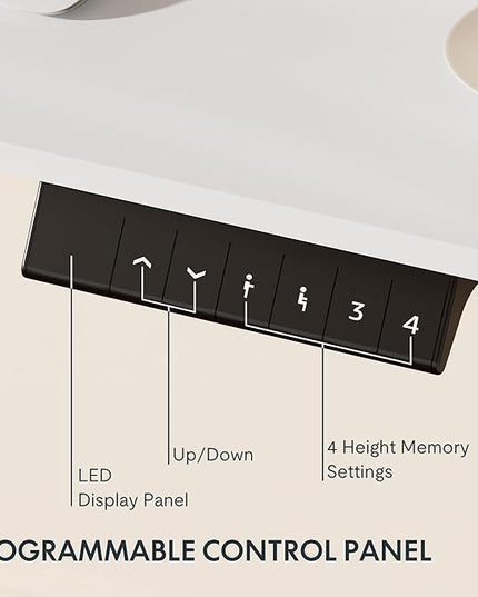 FLEXISPOT EN1 One-Piece Standing Desk 48 x 24 Inches Height Adjustable Electric Sit Stand Up Desk Home Office Desk