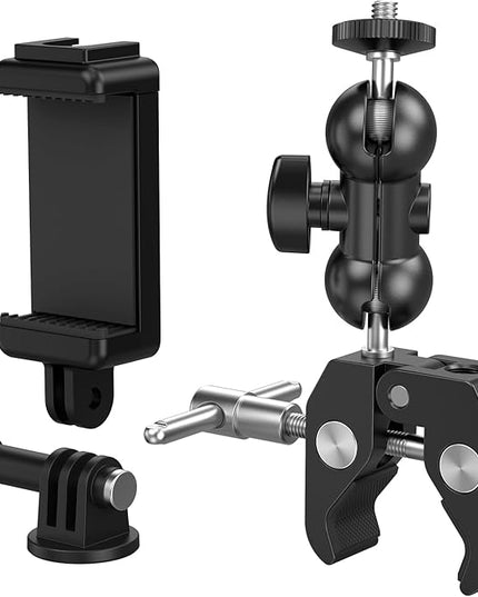 SMALLRIG Camera Mount Kit, Ball Head Magic Arm With Clamp, Super Clamp With Non-Slip Threads for GoPro, Webcam, Camera, Phone, Monitor and Light