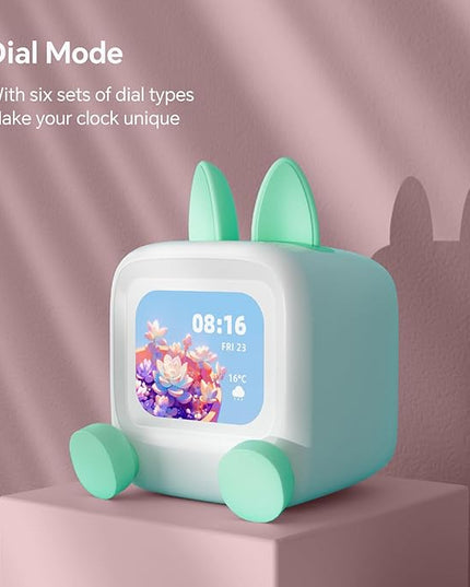 Small TV Audio Weather Clock,Weather Station,Robot Alarm Clock,Desktop Decoration, Retro Mini Small Cute Speaker