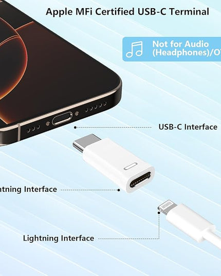 [Apple MFi Certified] Lightning to USB-C Adapter, Stuffcool 4Pack Lightning Female to Type-C Male Digital Connector PD 35W Type-C Fast Charging for iPhone 17/17 Air/17 Pro/17 Pro Max/16/16 Pro/15/iPad