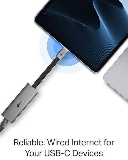 TP-Link USB C to Ethernet Adapter, 2.5 G Plug & Play Network Adapter | Type-C to RJ45 | Aluminum Alloy Case | Thunderbolt 4/3 Compatible for MacBook Pro/Air, iPad, iPhone 16 Pro/Max and More (UE302C)