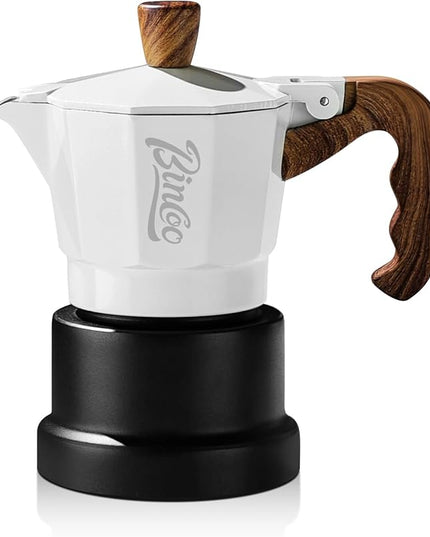 Bincoo Three Valve Espresso Maker Stovetop,Camping Moka Pot 2 Cup/120ML,Stove Top Espresso Italian Coffee Maker