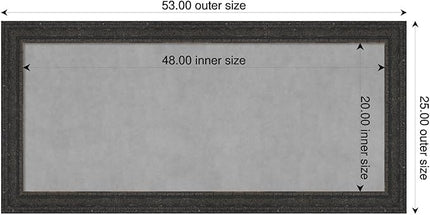 Amanti Art Black Framed Magnetic Board 25x53 Oversize Vision Board for use with Magnets, 100% Metal Sheet to Display Items as Office Decor or for Home Organization in mudroom, Kitchen or Kids Room