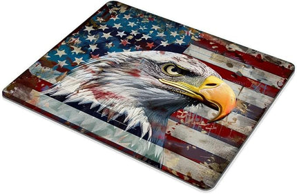 Square Mouse Pad Vibrant Colorful Eagle with National Flag-7,Gaming Mouse Pads for Desk,Soft Computer Waterproof Non-Slip Mouse Mat