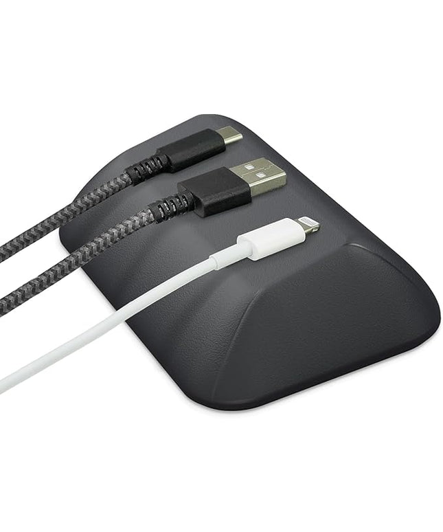 Smartish® Magnetic Cord Holder - Bigger Cable Wrangler Stocking Stuffer Organizer with Magnet Clips for Charger Management on Desktop, Nightstand - Holds 6+ Cables - Black Tie Affair
