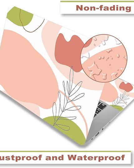 Laptop Skin Sticker Decal Cover, 11.6”12" 13" 13.3" 14" 15" 15.4" 15.6" Laptop Netbook Vinyl Skins Sticker Notebook Protector (2 Wrist Pad Included), Removable Reusable, Easy to Apply, Pink Rose