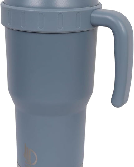 40 Oz Tumbler with Handle & Straw Lid, Insulated Stainless Steel Vacuum Flask, Double Wall Thermal Car Cup for Hot & Cold Drinks, Leak Proof, BPA Free (Slate Gray)