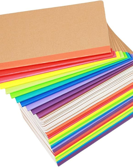 48 Pack A5 Kraft Notebook,Lines Pages - 60 Pages (30 Sheets), Wide Ruled,8.3”x 5.5” Small Kraft Notebook