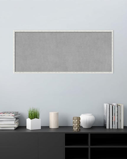 Amanti Art White Framed Magnetic Board 21x49 Oversize Vision Board for use with Magnets, 100% Metal Sheet to Display Items as Office Decor or for Home Organization in mudroom, Kitchen or Kids Room