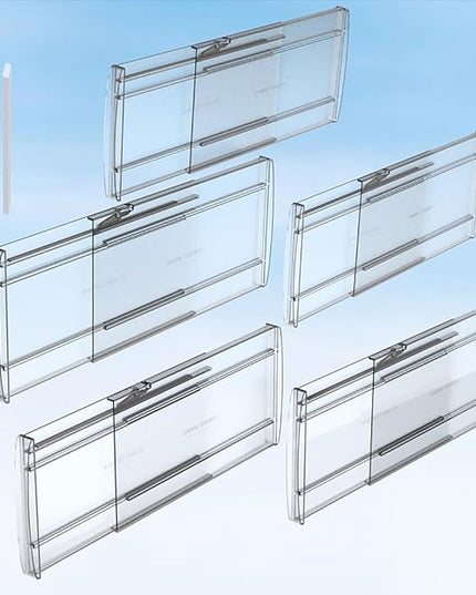 5 Pack 6" High Adjustable Drawer Dividers for Clothes,Expandable From 12-20" Clear Drawer Organizers, PC Plastic Separators for Dresser/Bedroom/Bathroom/Kitchen/Office Storage