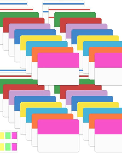 ELII 900 Pcs 2 Inch Sticky Index Tabs - Colorful, Writable & Transparent Book Tabs for Notebooks & Annotating