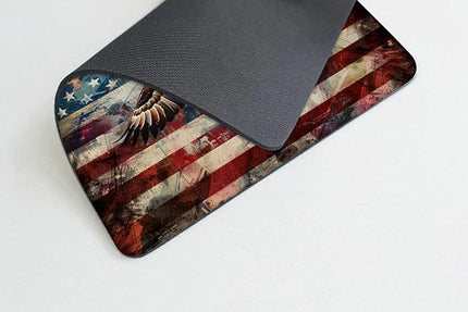 Square Mouse Pad Patriotic Bald Eagle with American Flag-1,Gaming Mouse Pads for Desk,Soft Computer Waterproof Non-Slip Mouse Mat