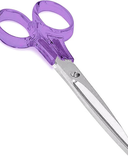 OfficeGoods 3 Piece Acrylic Desk Set - Includes Ruler, Staple Remover, Scissors - Functional & Elegant Desk Accessories - Stationery Tools for Home, Office, and School - Purple with Silver Metal
