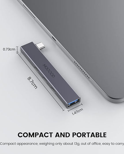 MOGOOD USB C Hub USB C Splitter for Laptop(Monitor NOT Supported),Type C Multiport Adapter with 60W Power Delivery for MacBook Quest3(Would't Charging Over 60W)