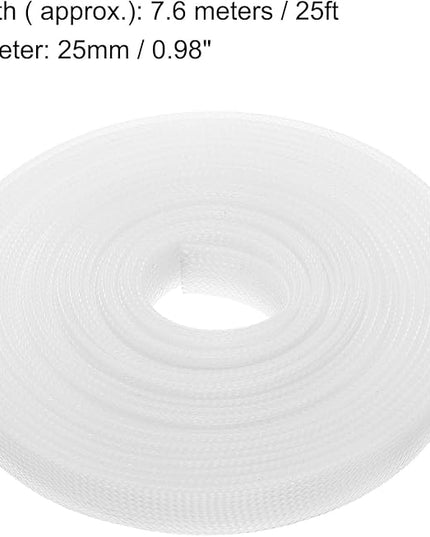 uxcell Expandable Sleeving,1-inch 25ft Cable Sleeve, Clear