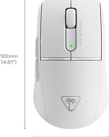 Turtle Beach Burst II Air Wireless Gaming Mouse - 47g Ultra Lightweight, Optical Switches, 26000 DPI Optical Sensor, 120-hour Rechargeable Battery, Symmetrical Design, Bluetooth, USB-C Cable – White