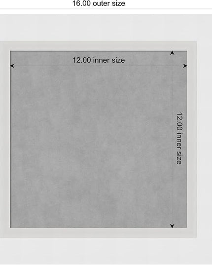 Amanti Art White Framed Magnetic Board 16x16 X-Small Vision Board for use with Magnets, 100% Metal Sheet to Display Items as Office Decor or for Home Organization in mudroom, Kitchen or Kids Room