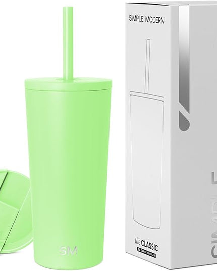 Simple Modern Classic Tumbler with Lid and Straw | Insulated Iced Coffee Cup Reusable Stainless Steel Water Bottle Travel Mug | Gifts for Women Men Her Him | 20oz | Baja