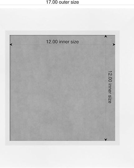 Amanti Art White Framed Magnetic Board 17x17 X-Small Vision Board for use with Magnets, 100% Metal Sheet to Display Items as Office Decor or for Home Organization in mudroom, Kitchen or Kids Room
