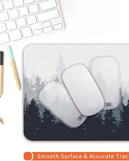 Square Mouse Pad Forest, Personalized Premium-Textured Custom Mouse Mat Design, Washable Mousepad Cloth, Non-Slip Rubber Base Computer Mouse Pads for Wireless Mouse