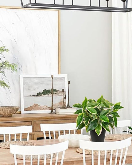 Oairse Artificial Plants Indoor Small Fake Plants in Pots Faux Pothos N‘ Joy Potted Plant Fake Indoor Plants with Black Pots for Bathroom Living Room Office Desk Shelves