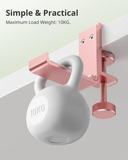 Headphone Stand for Desk – Aluminum Under Desk Headset Stand with Foldable Hook, Headphone Holder Clamp Mount for Gaming Accessories, Space-Saving Headset Hanger