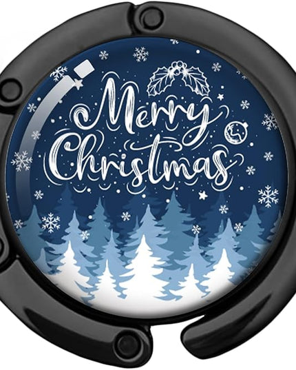 Merry Christmas Foldable Purse Hook Gifts, Christmas Tree Snowflake Handbag Hanger, Women's Bag Hanger Holder, Round Purse Table Hook, Funny Desk Decor Gifts for Women Coworker Boss Friend