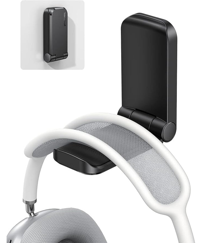 Lamicall Headphone Stand, Sticky Headset Hanger - Adhesive Headphone Holder Hook Mount, Headset Stand Holder Clip Under Desk, Earphone Clamp for Airpods Max, HyperX, Sennheiser, Black