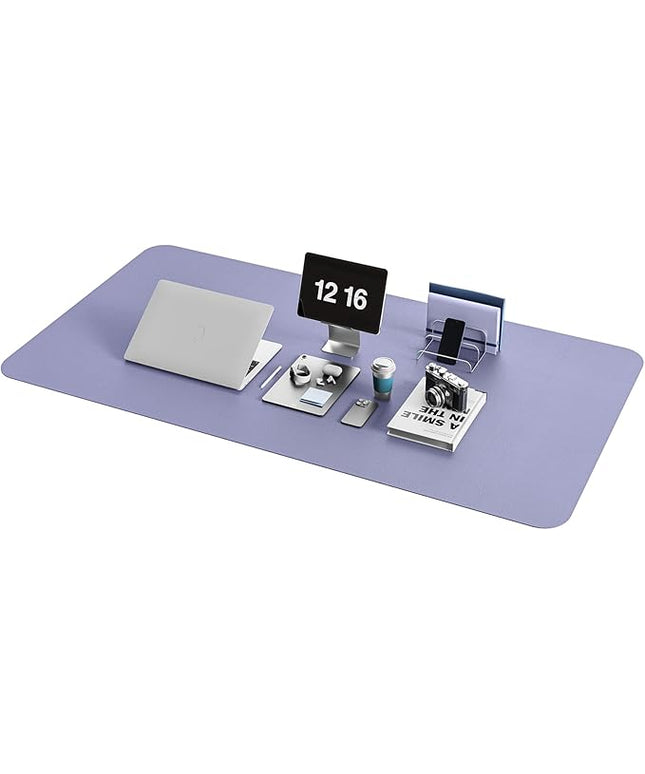YSAGi Non-Slip Leather Desk Pad XL Size, Waterproof Laptop Computer Desk Keyboard Mat, Table Protector Blotter Mat, Large Mouse Pad for Office/Work/Home/Decor(Lavender, 47.2" x 23.6")-No Band