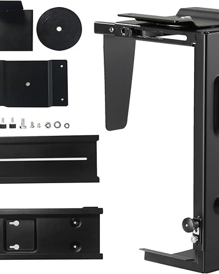 Suptek Adjustable Under Desk and Wall PC Mount,3.74 to 8.26 inch Wide Computer Case CPU Hanger Holder 360 Degree Rotatable Under-Desk PC Hanging Stand Holder Mount (ZJJ001)