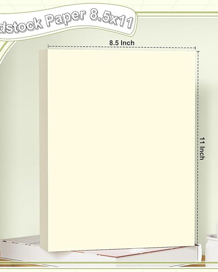 40 Sheets Cardstock 8.5x11, 65lb Cream Card Stock, Construction Paper, 180gsm Thick Printer Paper for Printing, Painting, Card Making, Kids School Supplies,Party Decorations