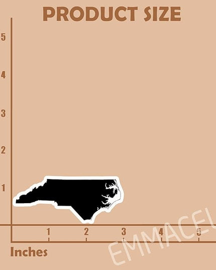 (3PCS) North Carolina Map Stickers, US State Waterproof Vinyl Decals for Tumblers, Water Bottles, Laptops, Books, Scrapbooks, Great for North Carolina Lovers, 3 x 1.3 Inch