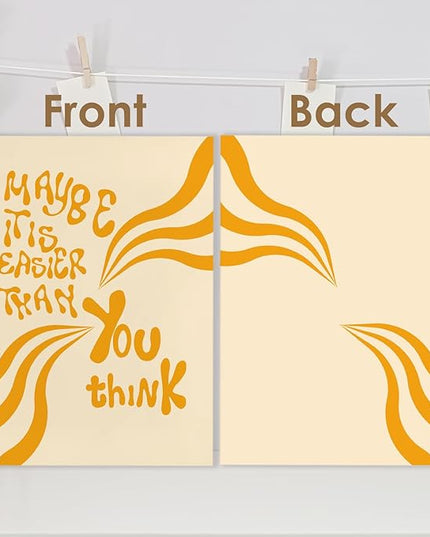 Abstract Orange Inspirational Spiral Journal Notebook 5.5x8.3in, Positive Affirmation Gifts, Maybe It Is Easier Than You Think Motivational Notebooks for Note Taking, Hardcover Notebook