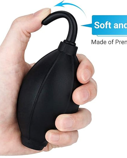 Soft Tip Silicone Super Air Blower Blaster Pump Dust Cleaner Include Micro Fiber Cleaning Cloth, Bulb Blower for Digital SLR Lens Sensor LCD Screens Musical Instruments Keyboards Telescope Filters